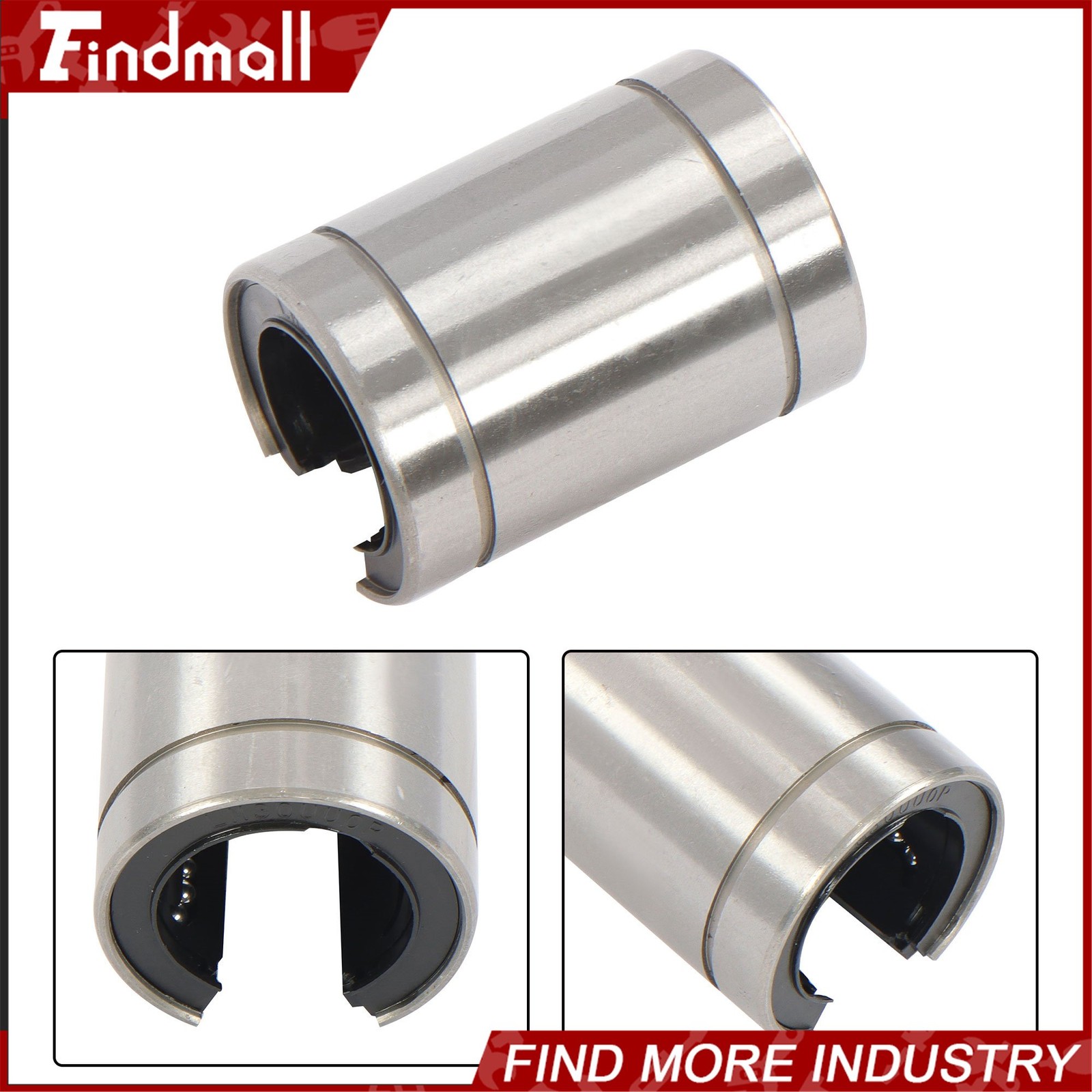 Findmall 4pcs LM30UUOP Open Linear Ball Bearings 30x45x64mm CNC