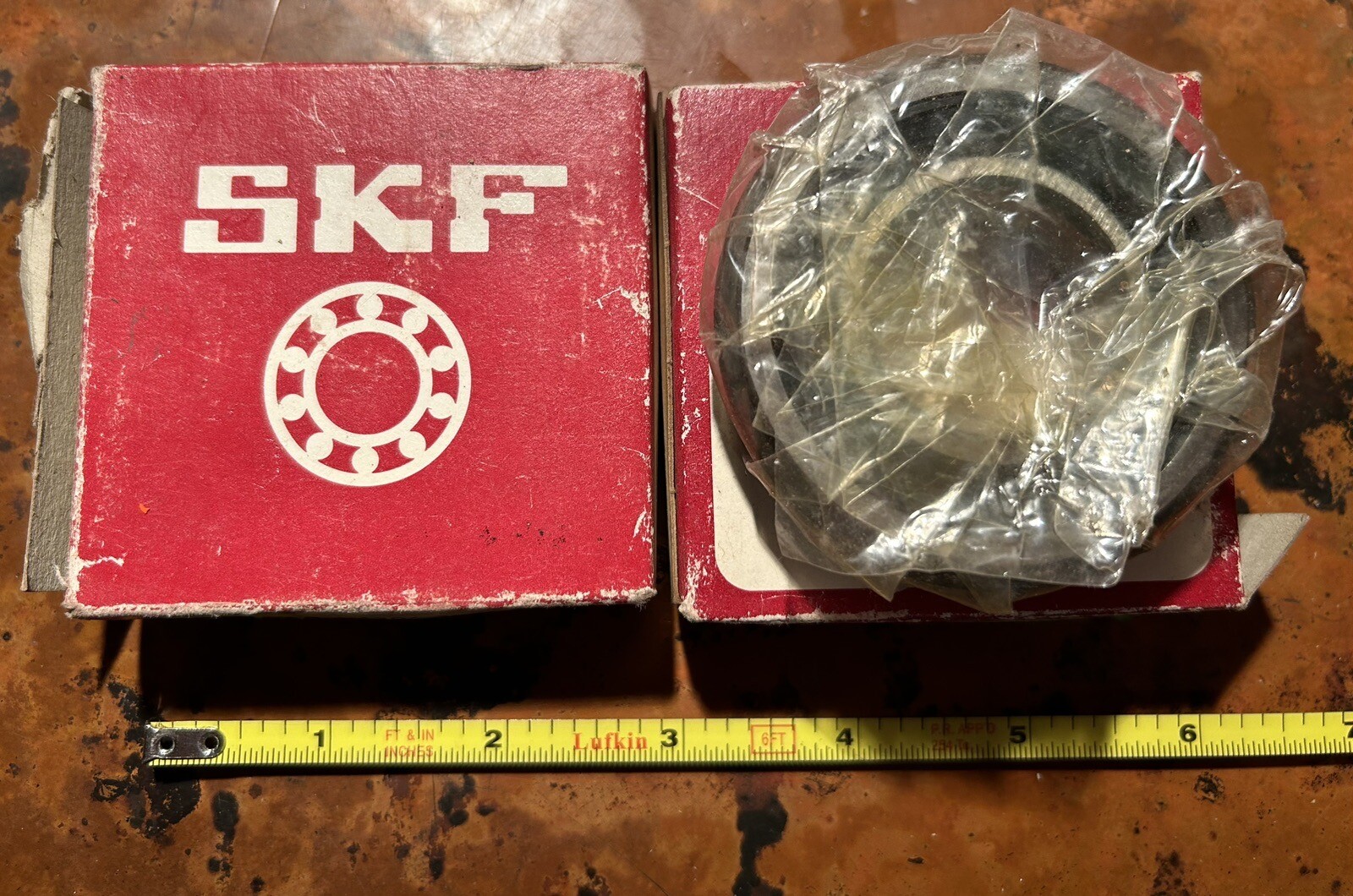Two SKF 6202 2RSNRJEM Bearing, Bore: 625 in ID, 1.375 in OD, 0.4375 in W: NEW Pr