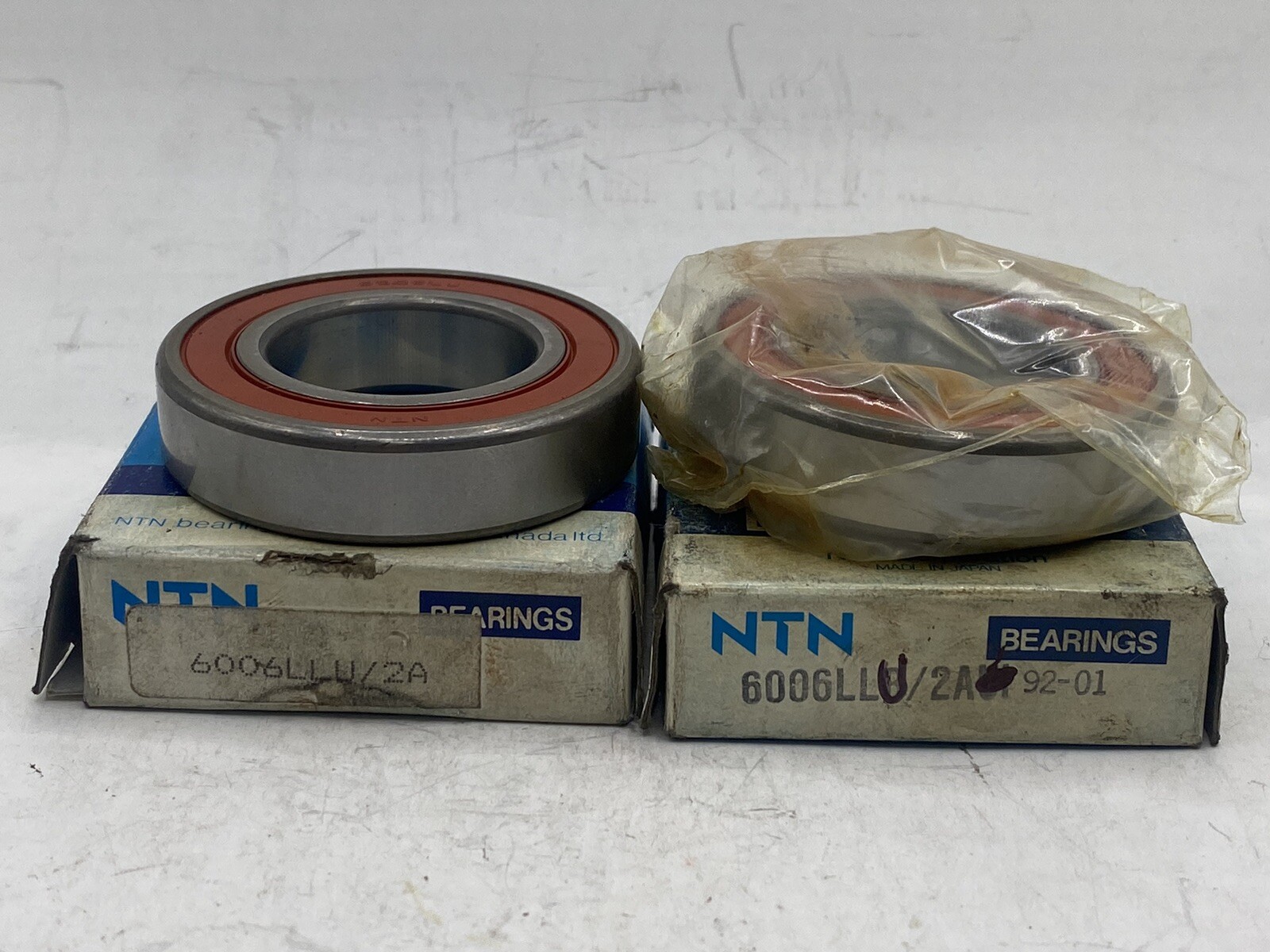 Lot Of 2 NTN 6006 LLU Radial Ball Bearing, RUBBER SEALED 6006 2RS 30x55x13mm