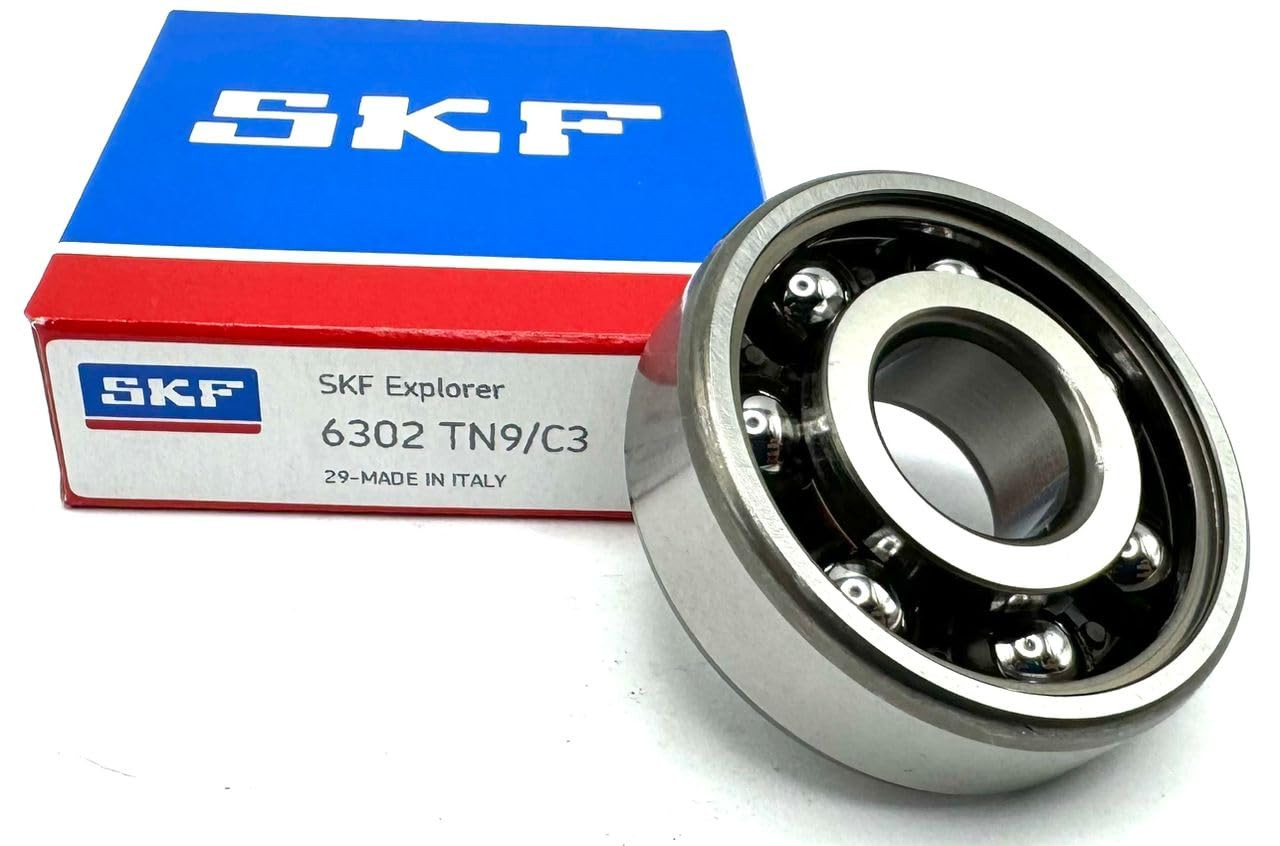SKF 6302 TN9/C3 Ball Bearing, Open Type, NO Seals, Polyamide CAGE 15X42X13 MM