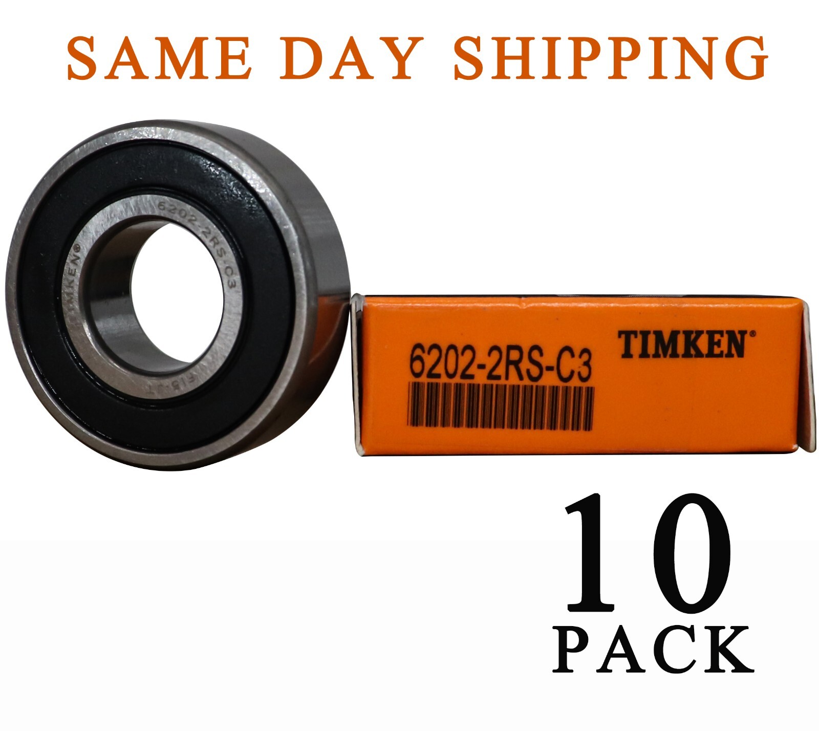 10PACK TIMKEN 6202-2RSC3 6202-2RS 15X35X11MM Double Rubber Seal Ball Bearings