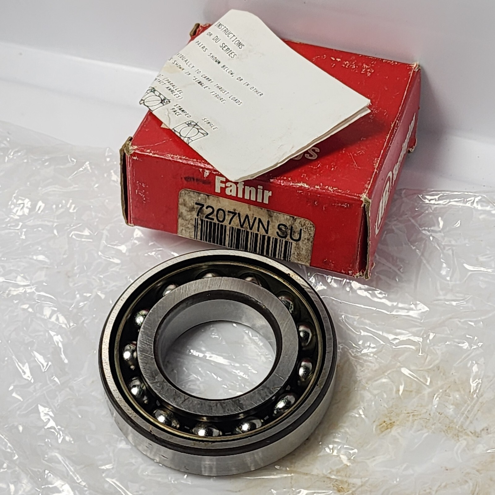 Timken Fafnir 7207WN SU Angular Contact Bearing Made in USA (Rust On O.D.)
