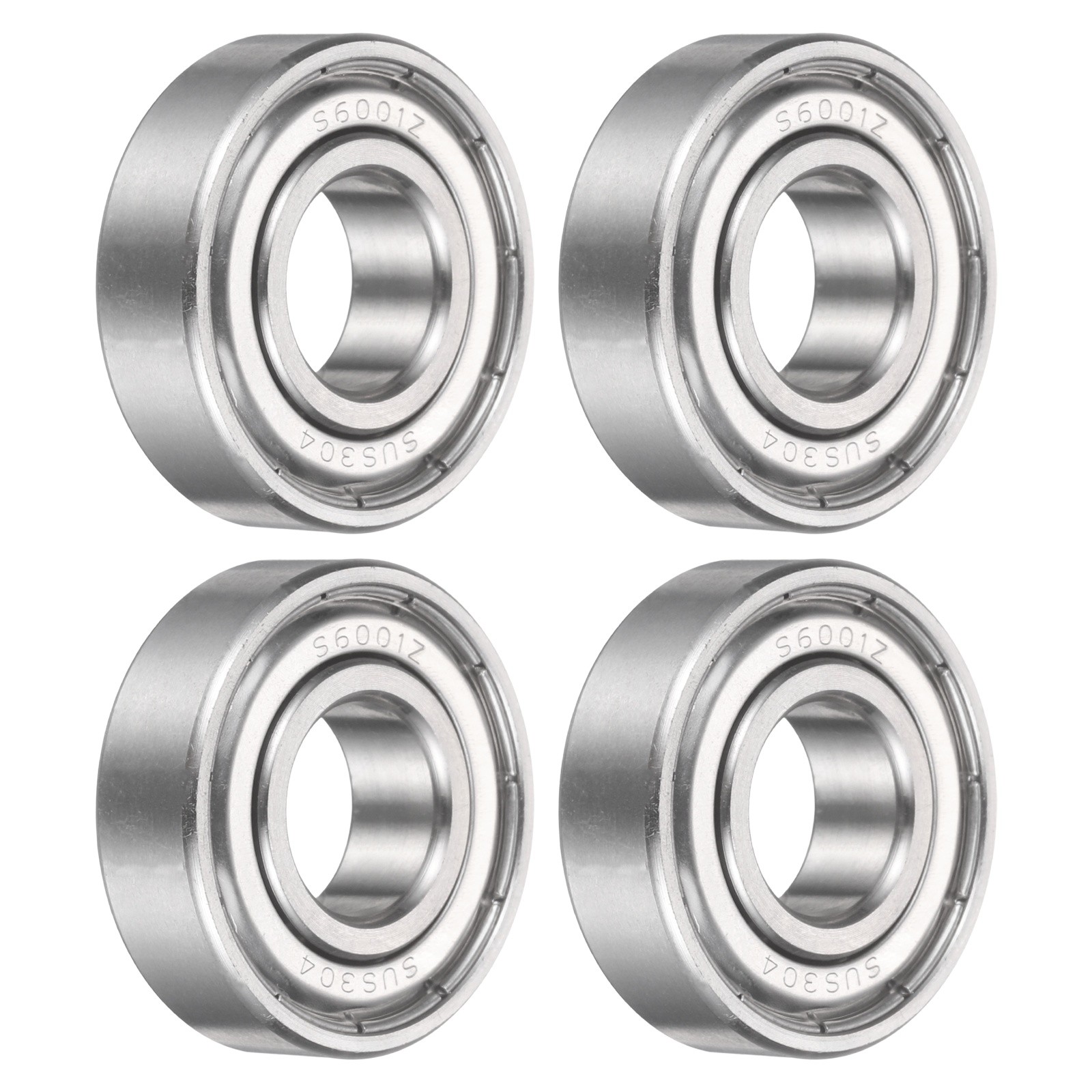 4Pcs S6001ZZ Deep Groove Ball Bearing, 12x28x8mm Double Shielded Ball Bearings