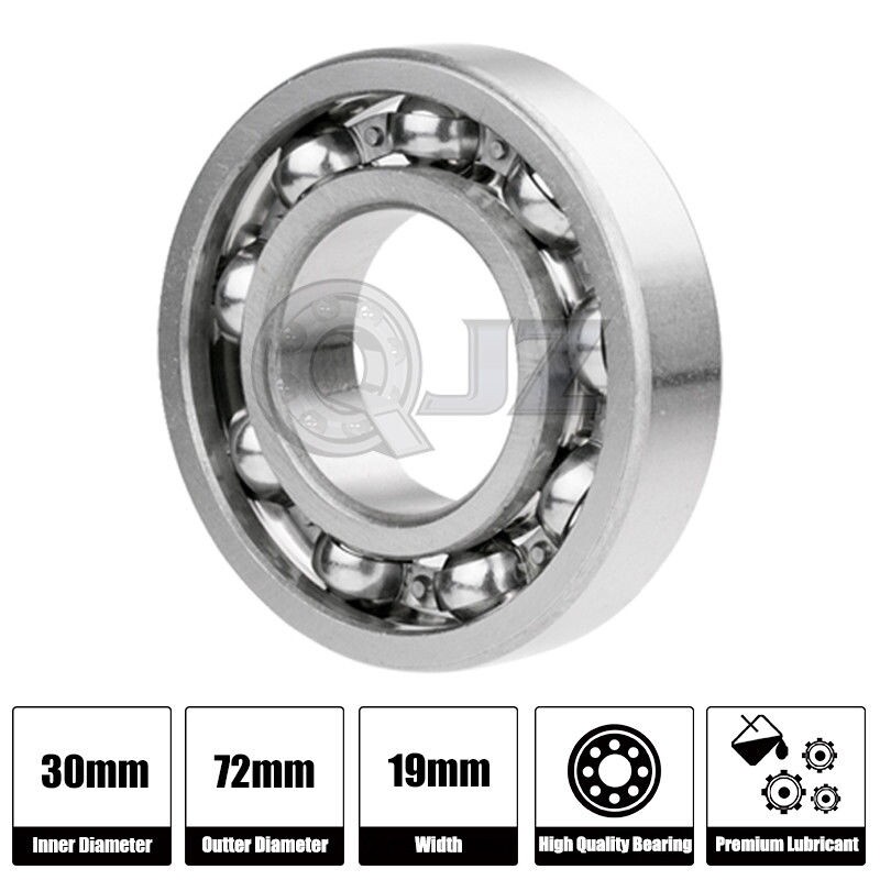 [Qty.1] 6306-OPEN Radial/Deep Groove Ball Bearing [30mm ID x 72mm OD x 19mm W]